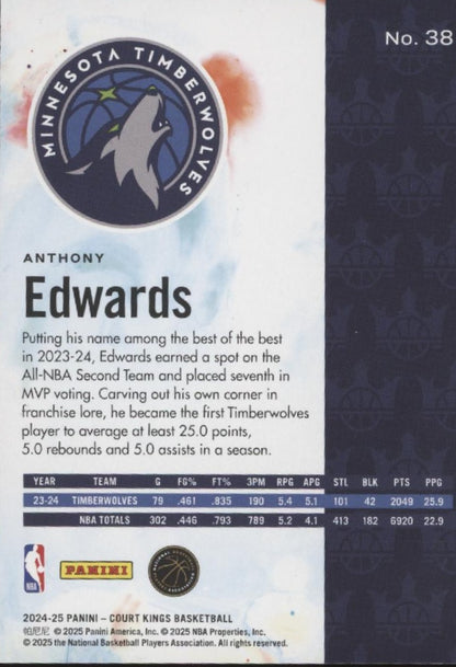 Anthony Edwards 2024-25 Panini Court Kings #38