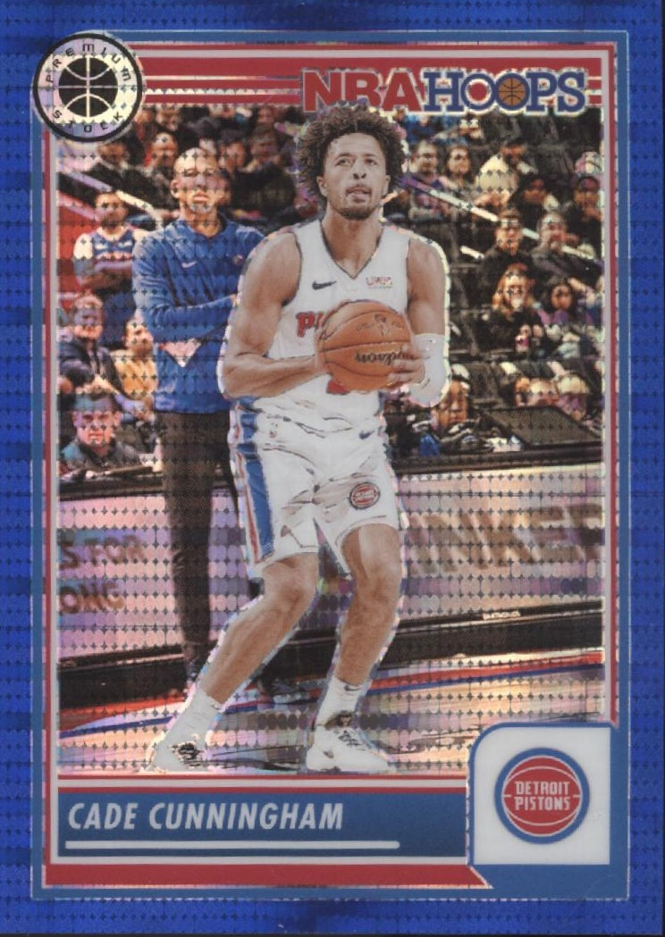 Cade Cunningham 2023-24 Panini Premium Stock Hoops Blue Pulsar Prizm 59/75 #258