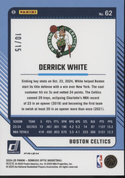 Derrick White 2024-25 Panini Donruss Optic White International 10/15 #62