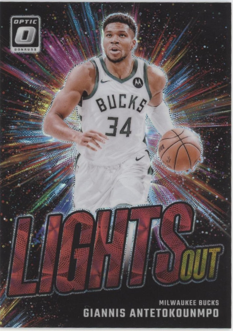Giannis Antetokounmpo 2024-25 Donruss Optic Lights Out International Prizm 52/99