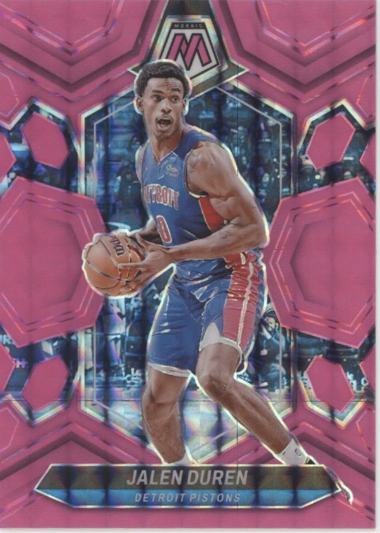 Jalen Duren 2023-24 Panini Mosaic Pink Fluorescent Prizm 10/10 #142