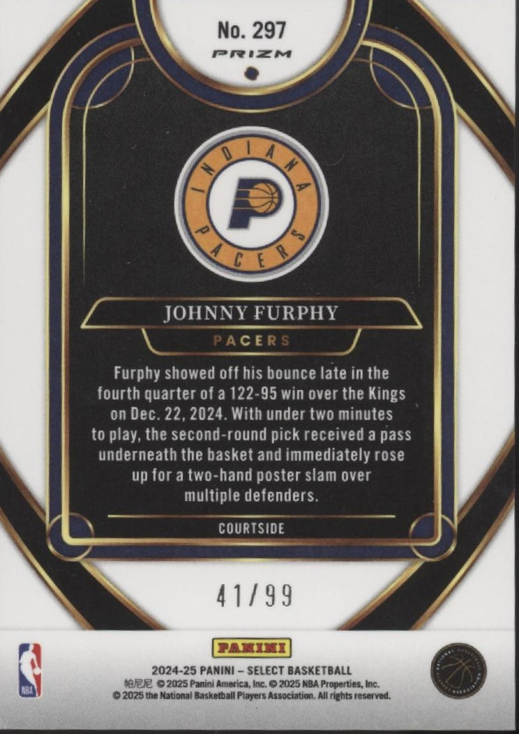 Johnny Furphy 2024-25 Panini Select Blue Fast Break Prizm 41/99 #297