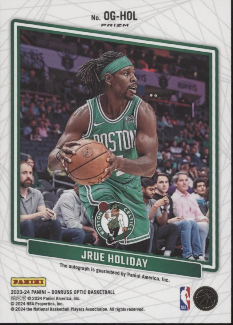 Jrue Holiday 2023-24 Panini Donruss Optic Opti-Graphs Red Mojo Prizm Auto