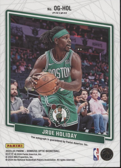 Jrue Holiday 2023-24 Panini Donruss Optic Opti-Graphs Red Mojo Prizm Auto
