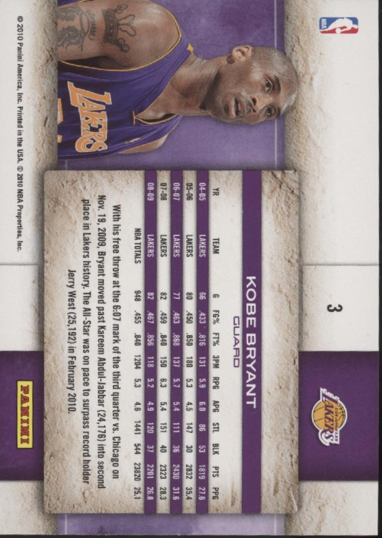 Kobe Bryant 2009-10 Panini Studio #3