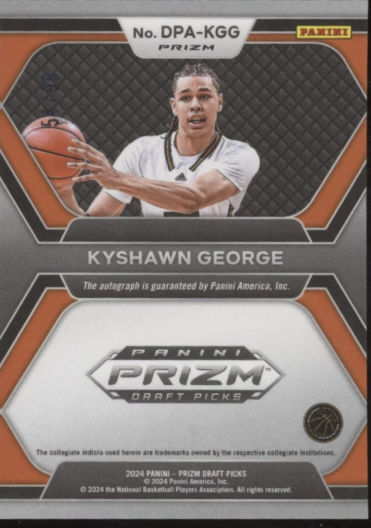Kyshawn George 2024 Panini Prizm Draft Picks Purple Ice Prizm RC Auto 54/99