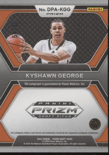 Kyshawn George 2024 Panini Prizm Draft Picks Purple Ice Prizm RC Auto 54/99