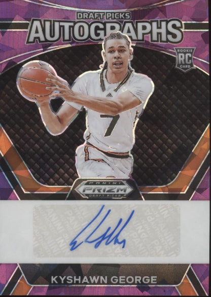 Kyshawn George 2024 Panini Prizm Draft Picks Purple Ice Prizm RC Auto 54/99