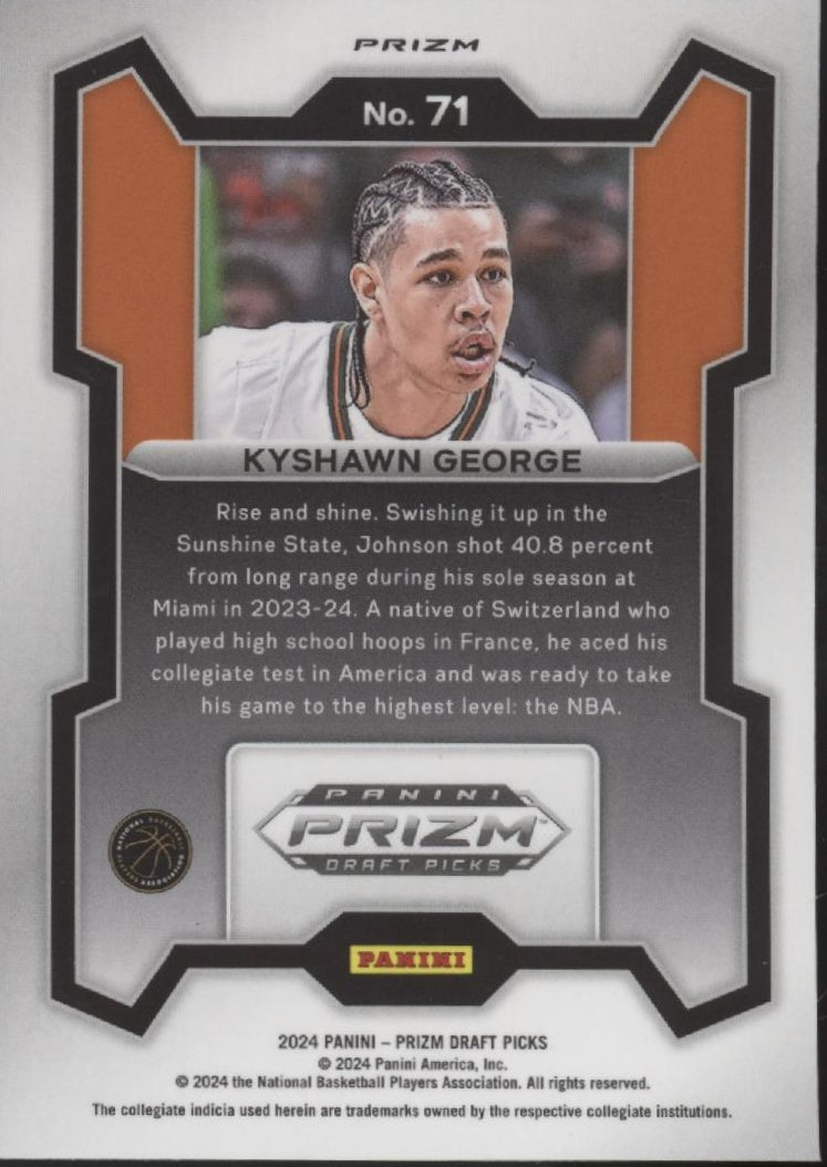 Kyshawn George 2024 Panini Prizm Draft Picks Snake Prizm RC #71