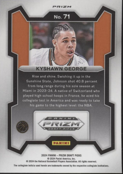 Kyshawn George 2024 Panini Prizm Draft Picks Snake Prizm RC #71