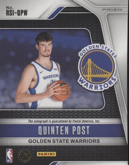 Quinten Post 2024-25 Panini Prizm Blue Wave Prizm RC Auto #RSI-QPW