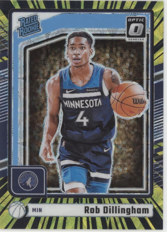 Rob Dillingham 2024-25 Donruss Optic Rated Rookie Electricity International /75