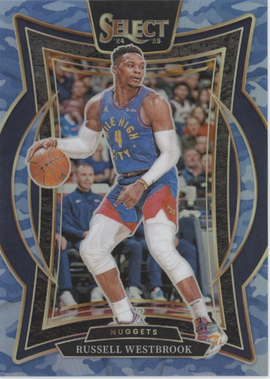 Russell Westbrook 2024-25 Panini Select Blue Camo Prizm 98/99 #18
