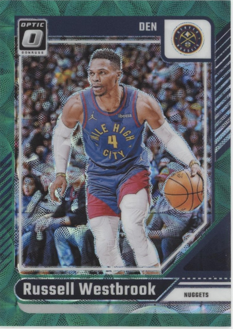 Russell Westbrook 2024-25 Panini Donruss Optic Green International Prizm 05/25