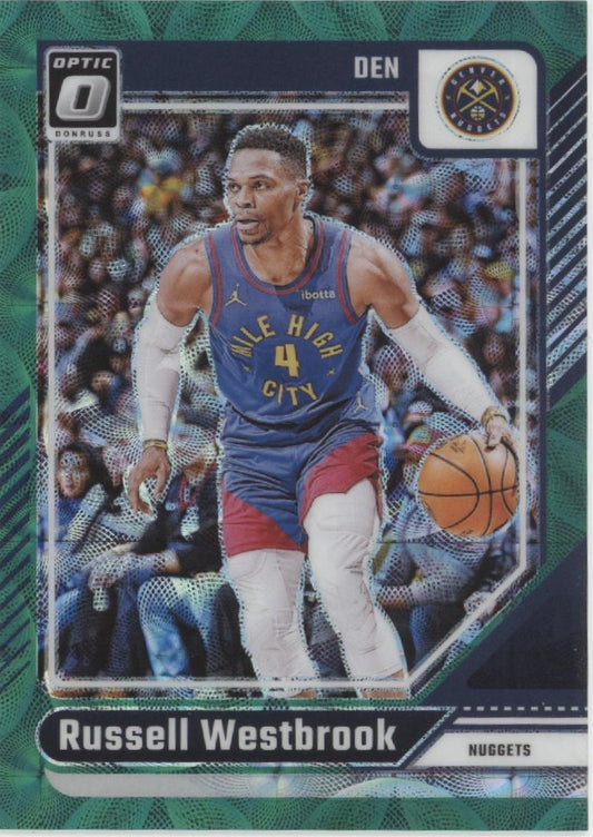 Russell Westbrook 2024-25 Panini Donruss Optic Green International Prizm 05/25