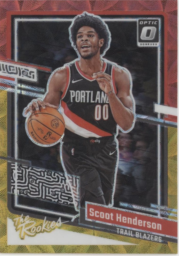 Scoot Henderson 2023-24 Panini Donruss Optic The Rookies Red Gold Scope Prizm RC