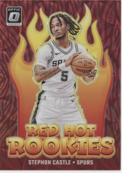 Stephon Castle 2024-25 Donruss Optic Red Hot Rookies Red International Prizm #13