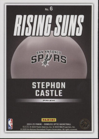 Stephon Castle 2024-25 Panini Donruss Optic Rising Suns Prizm RC #6