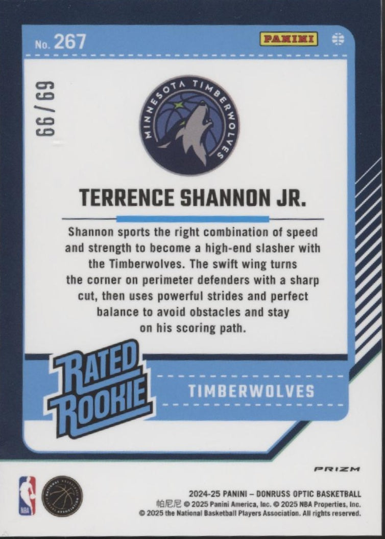 Terrence Shannon Jr. 2024-25 Donruss Optic Rated Gold Red International 69/99