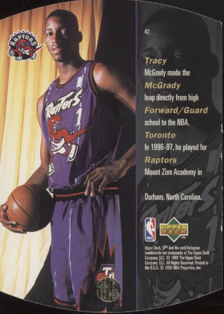 Tracy McGrady 1997-98 Upper Deck SPX Die-Cut RC #42