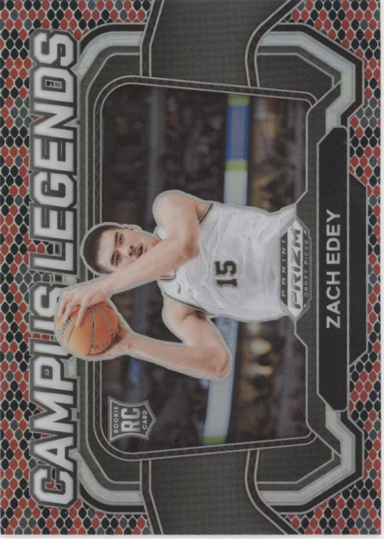 Zach Edey 2024 Panini Prizm Draft Picks Campus Legends Snake Prizm RC #8