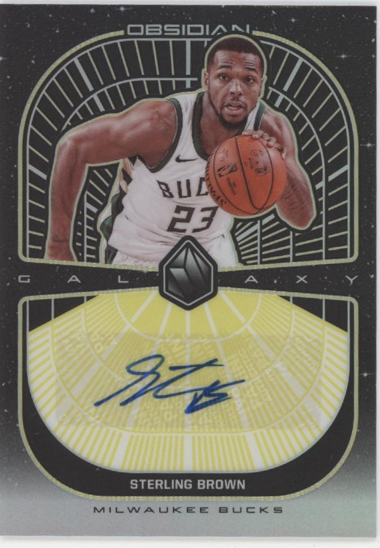 Sterling Brown 2019-20 Panini Obsidian Galaxy Auto 08/10 #GA-SBR