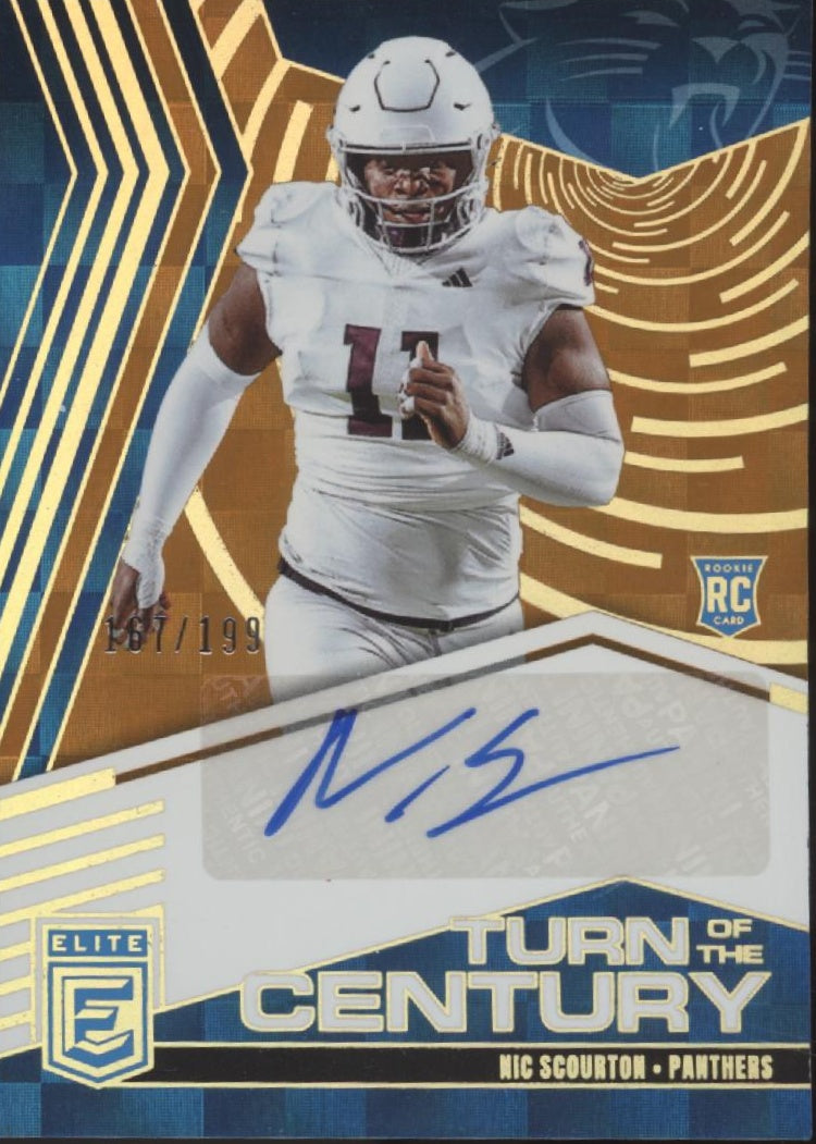 Nic Scourton 2025 Donruss Elite Turn of the Century Orange RC Auto 167/199