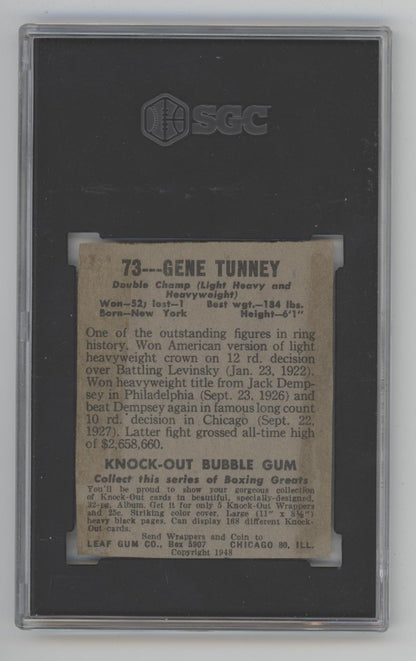 Gene Tunney 1948 Leaf #73 SGC Authentic (Evidence of Trimming)