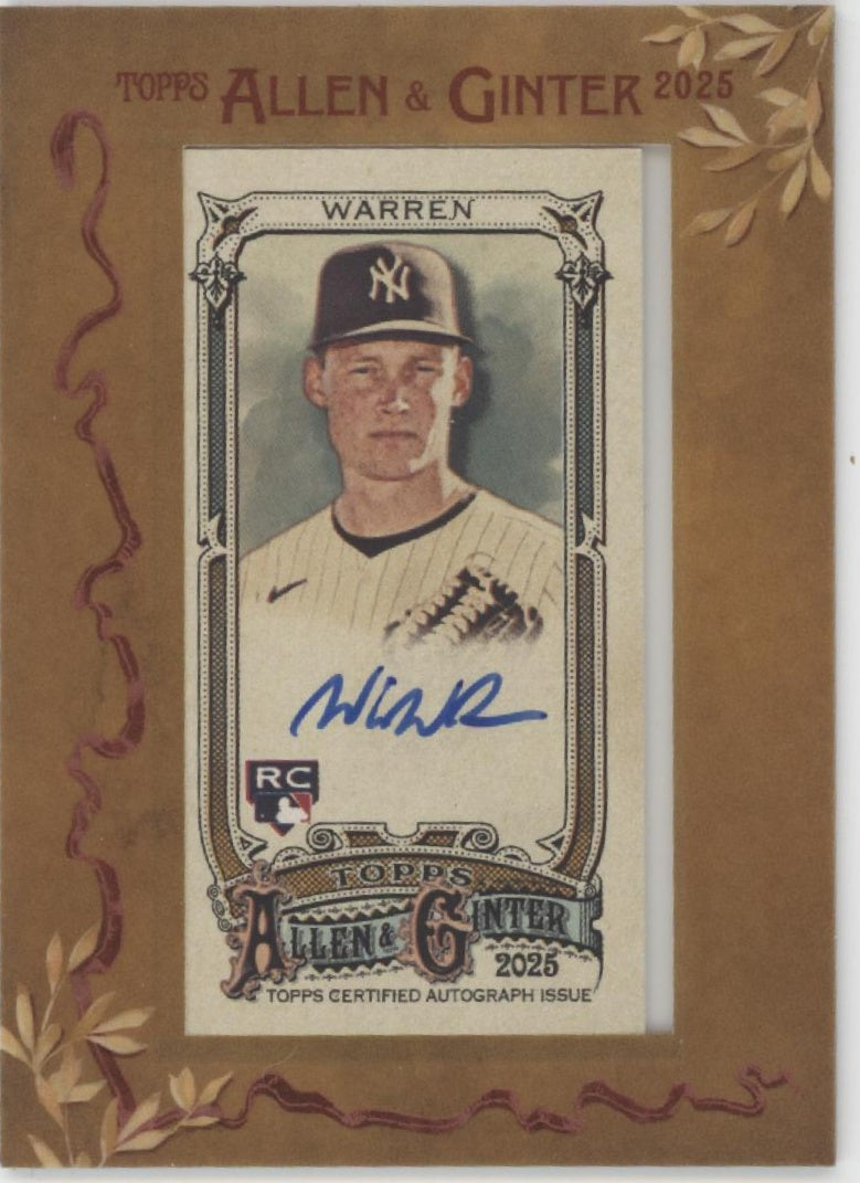 Will Warren 2025 Topps Allen & Ginter Mini Framed Auto RC #MA-WWA