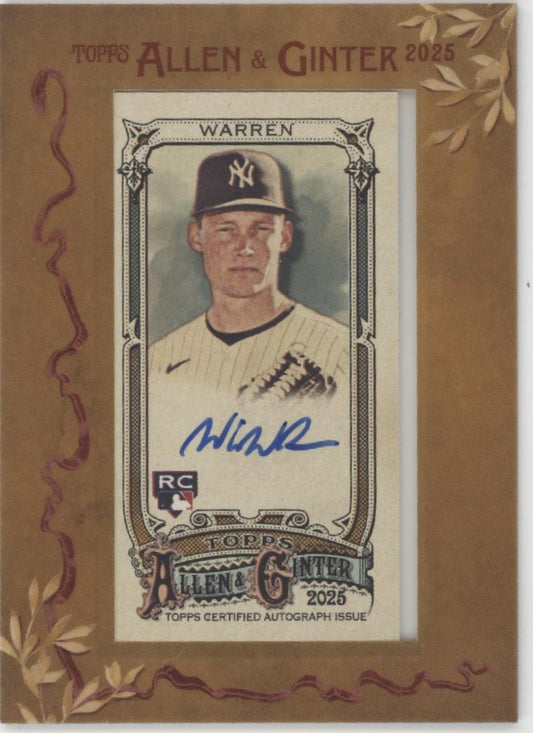 Will Warren 2025 Topps Allen & Ginter Mini Framed Auto RC #MA-WWA