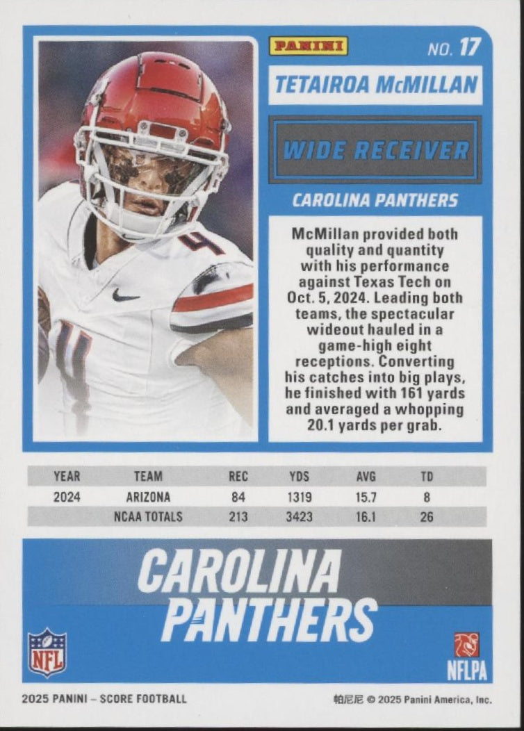 Tetairoa McMillan 2025 Panini Score-a-Treat Trick-or-Treat Border RC 34/99 #17