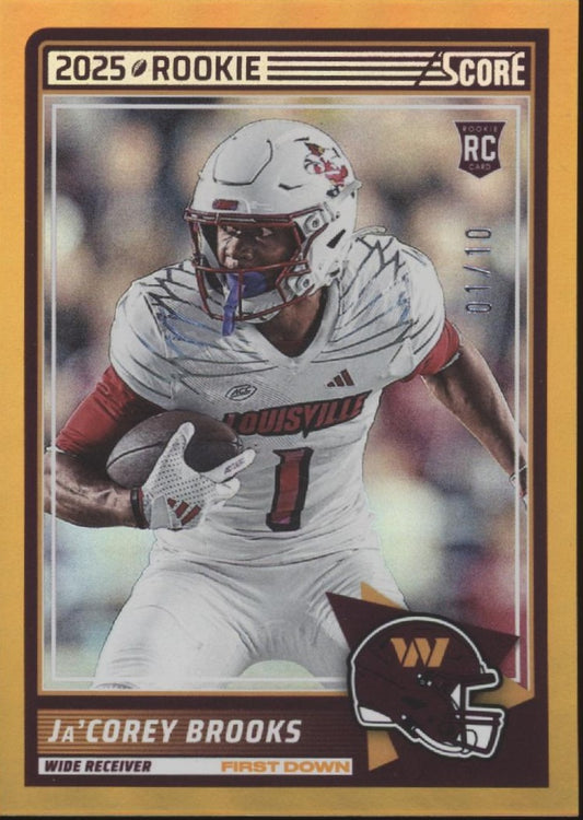 Ja'Corey Brooks 2025 Panini Score First Down Orange RC 01/10 #61