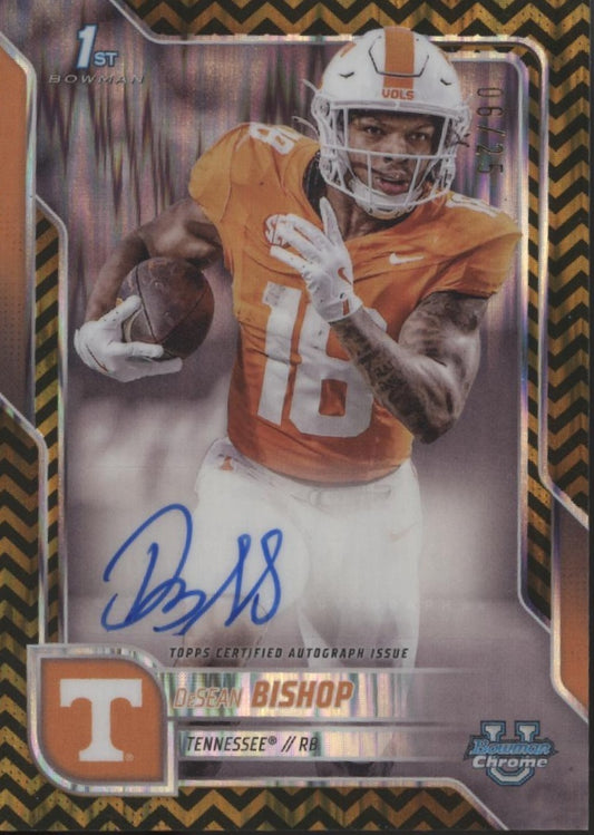 DeSean Bishop 2025 Bowman Chrome University Black & Gold Stealth Auto 06/25