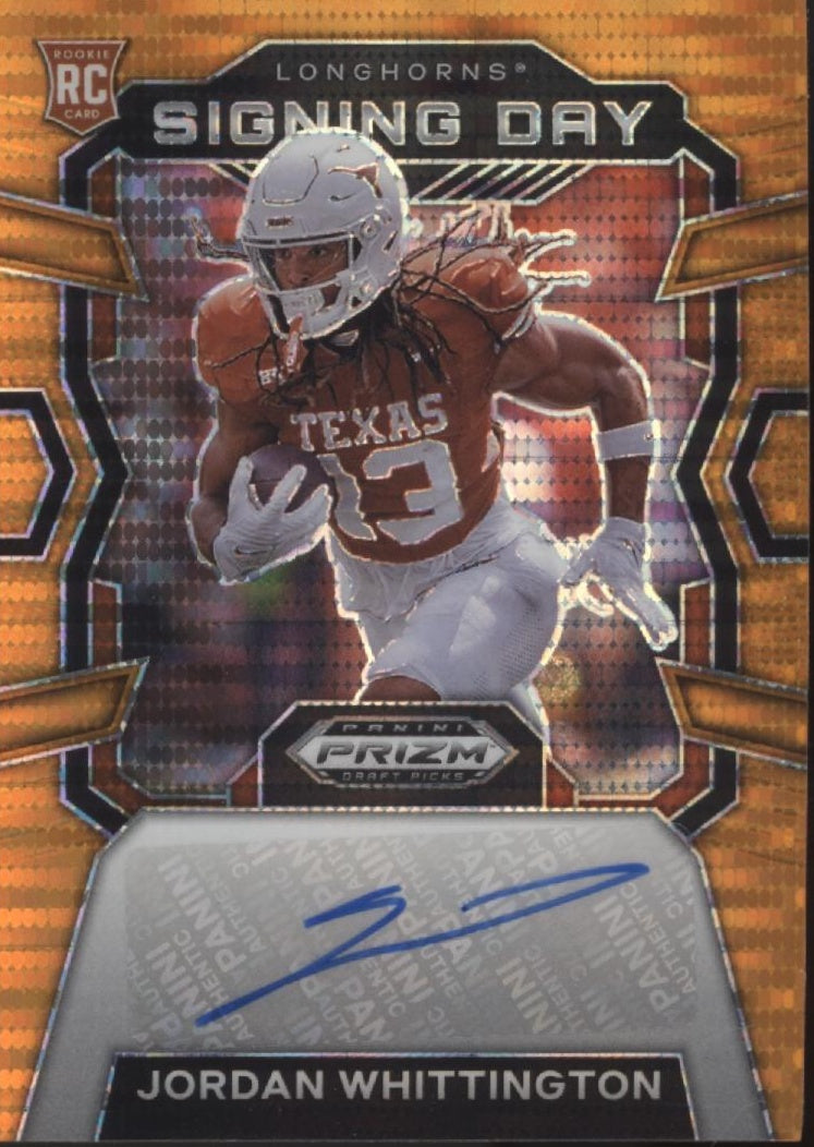 Jordan Whittington 2024 Prizm Draft Picks Signing Day Orange Pulsar RC Auto /49