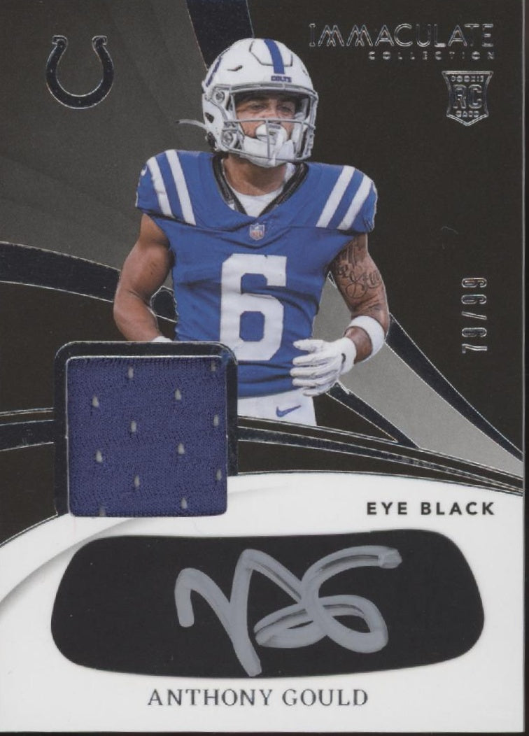 Anthony Gould 2024 Panini Immaculate Collection Eye Black Swatch RC Auto 76/99