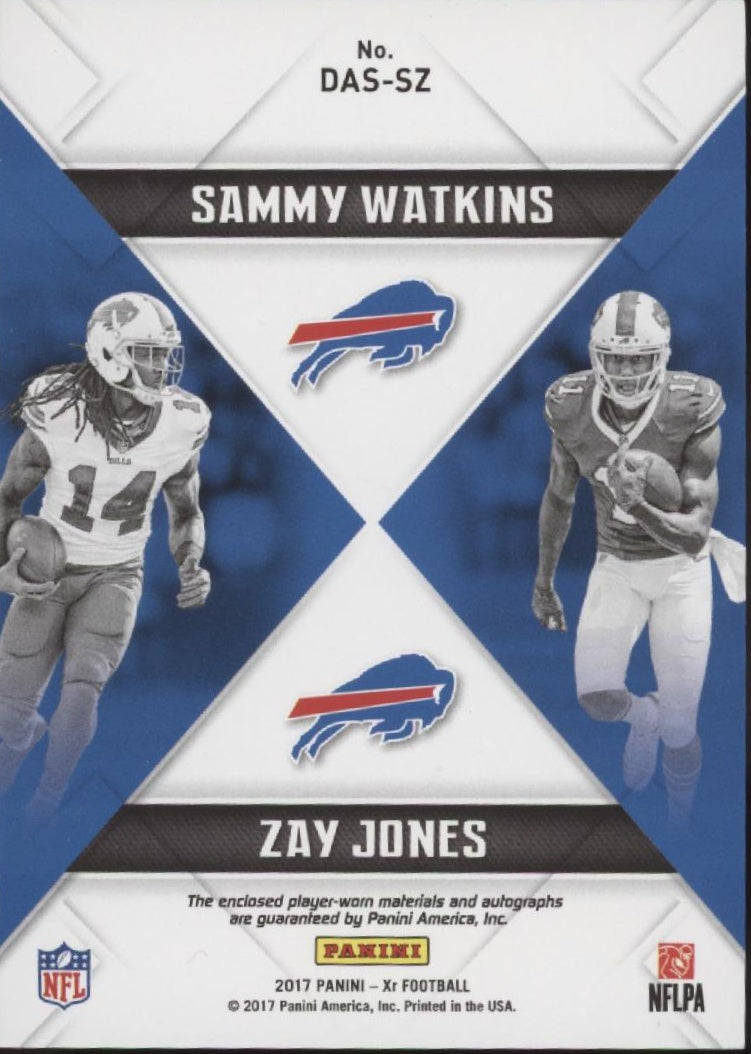 Sammy Watkins / Zay Jones 2017 Panini Xr Dual Swatch Autos 2/3 #DAS-SZ