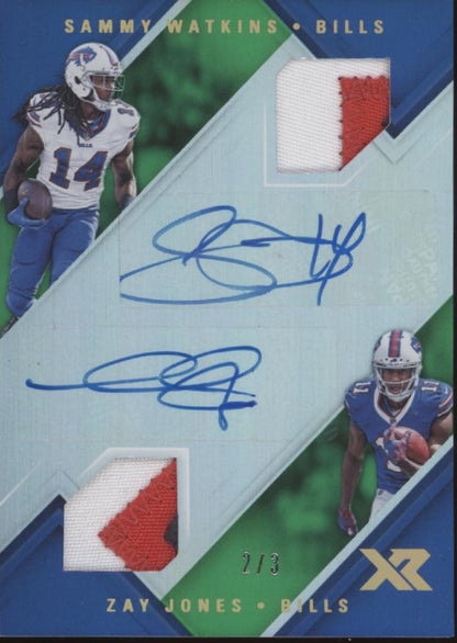 Sammy Watkins / Zay Jones 2017 Panini Xr Dual Swatch Autos 2/3 #DAS-SZ