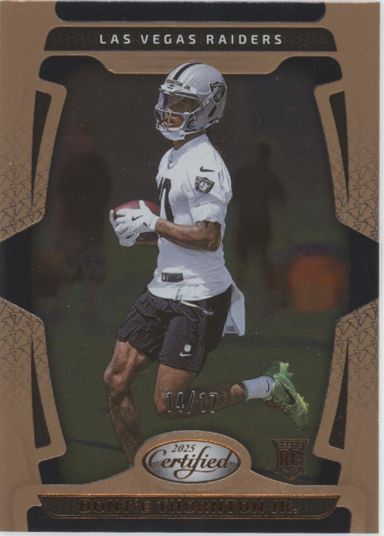 Dont'e Thornton Jr. 2025 Panini Certified Mirror Bronze FOTL RC #163