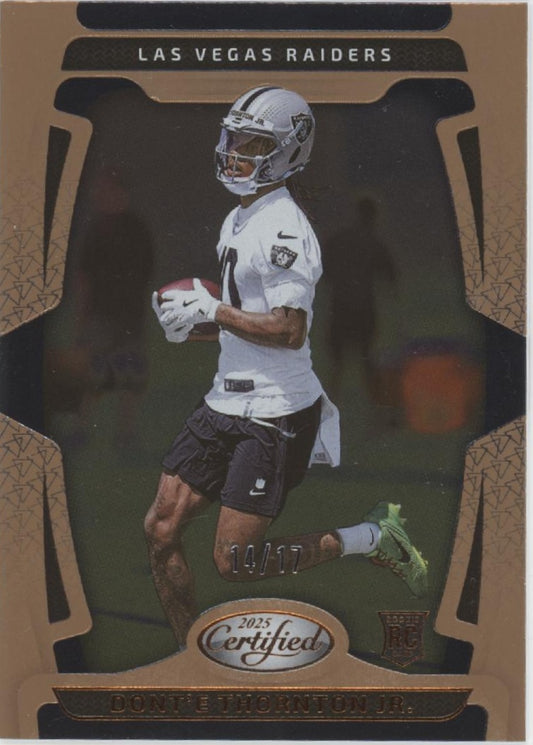 Dont'e Thornton Jr. 2025 Panini Certified Mirror Bronze FOTL RC #163