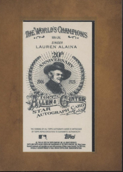 Lauren Alaina 2025 Topps Allen & Ginter Mini Framed Auto #MA-LAL