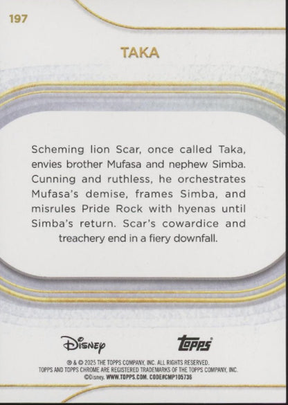 Taka 2025 Topps Chrome Disney Debut Refractor 07/10 #197