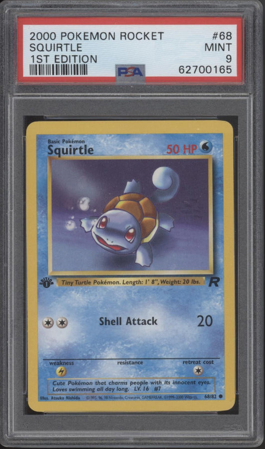 Squirtle Pokemon Team Rocket 1st Edition #68 PSA 9