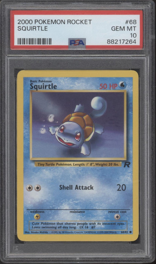 Squirtle Pokemon Team Rocket #68 PSA 10