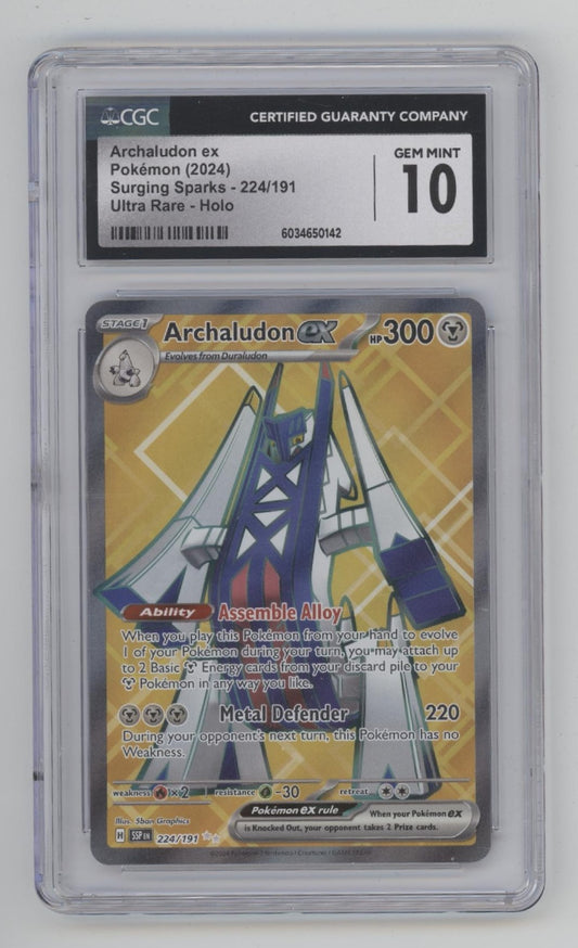 Archaludon ex Pokemon Surging Sparks Ultra Rare Holo CGC 10