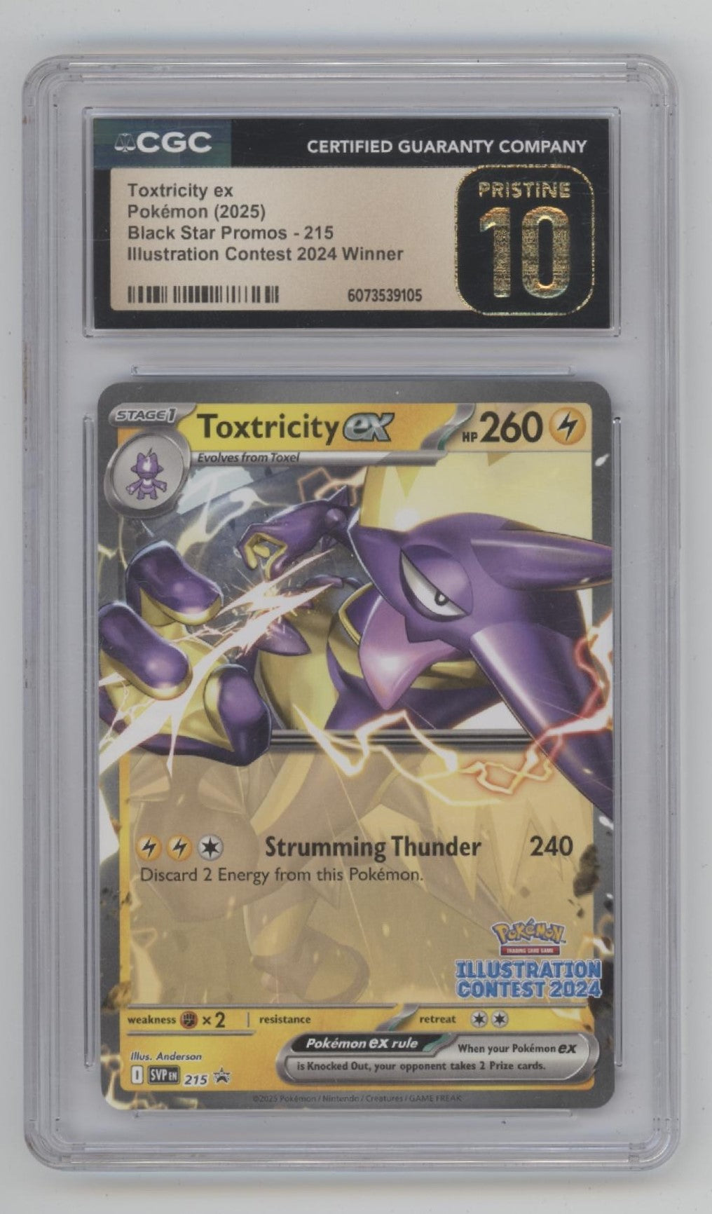 Toxtricity ex Pokemon Illustration Contest 2024 Winner Promo CGC 10 Pristine