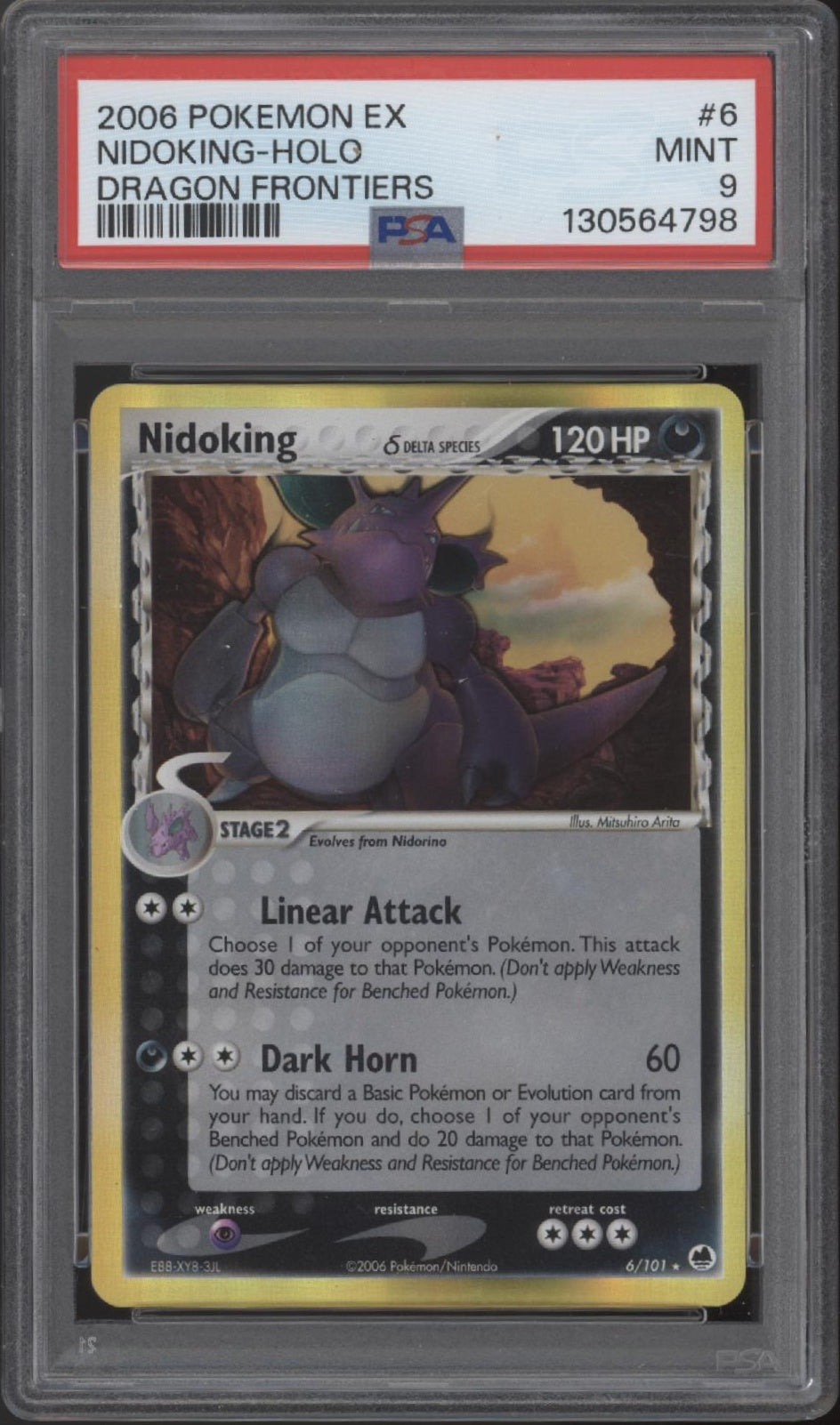 Nidoking Pokemon Draft Frontiers Holo #6 PSA 9