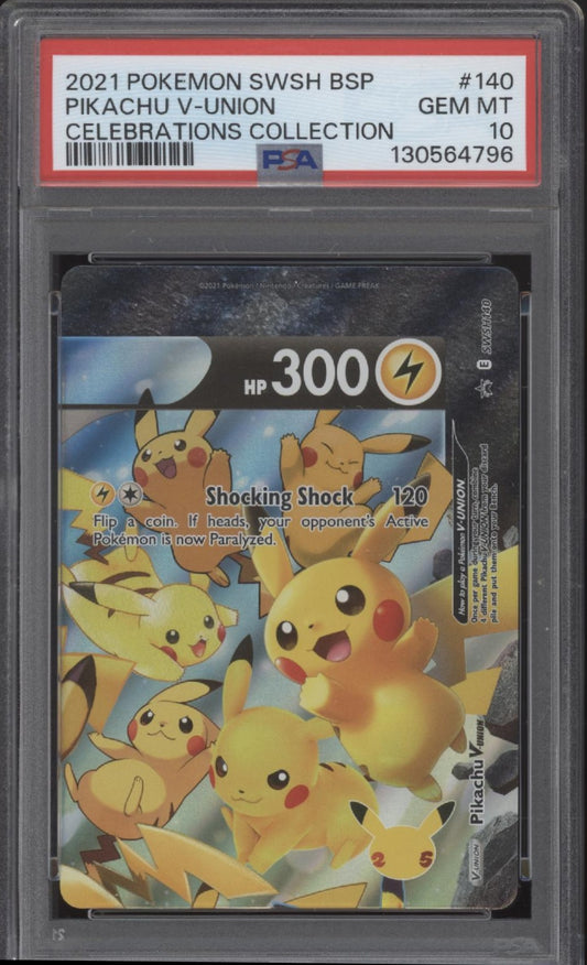 Pikachu V-Union Pokemon Celebrations Collection #140 PSA 10