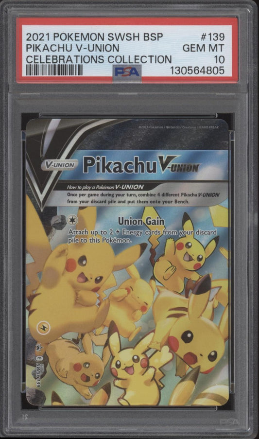 Pikachu V-Union Pokemon Celebrations Collection #139 PSA 10