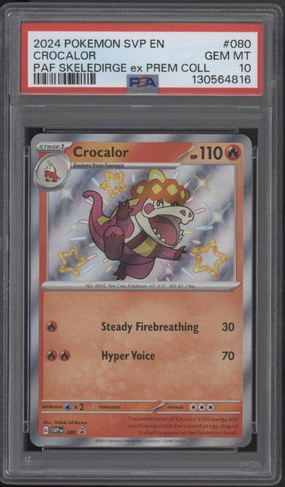 Crocalor Pokemon Paldean Fates Skeledirge ex Premium Collection #080 PSA 10