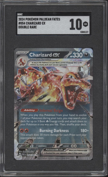 Chairzard ex Pokemon Paldean Fates Double Rare #054 SGC 10